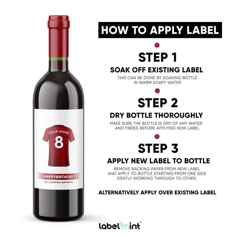 Personalised Liverpool FC Birthday Label | Label for Wine Bottle | Gin ...