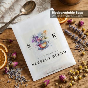 Personalised Wedding Tea Packs | Personalised Wedding Reception Favours | Table Decorations | Coffee Tea Envelope Packets | Perfect Blend