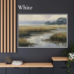 Lowcountry Egret Marsh Wall Art, Coastal Wetland Landscape Print, Southern Nature Decor image 10