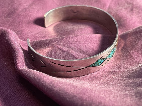 Early 1900's Vintage Native American Navajo Sterling Silver Sunstamp Bracelet Cuff Early 1900's Vintage Native American Navajo Sterling Silver Sunstamp Bracelet Cuff