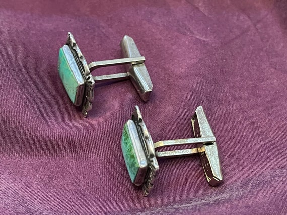 Navajo Turquoise and Sterling Silver cuff links. … - image 5