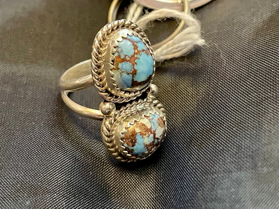 Sun Ray Turquoise Early 1900's Vintage Native American Zuni Sterling Silver Ring Old Sun Ray Turquoise Early 1900's Vintage Native American Zuni Sterling Silver Ring Old