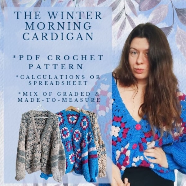PDF crochet pattern The Winter Morning Cardigan