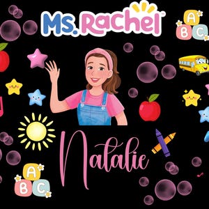 Sip Cup Ms. Rachel Kids Sublimation Wrap Print Only