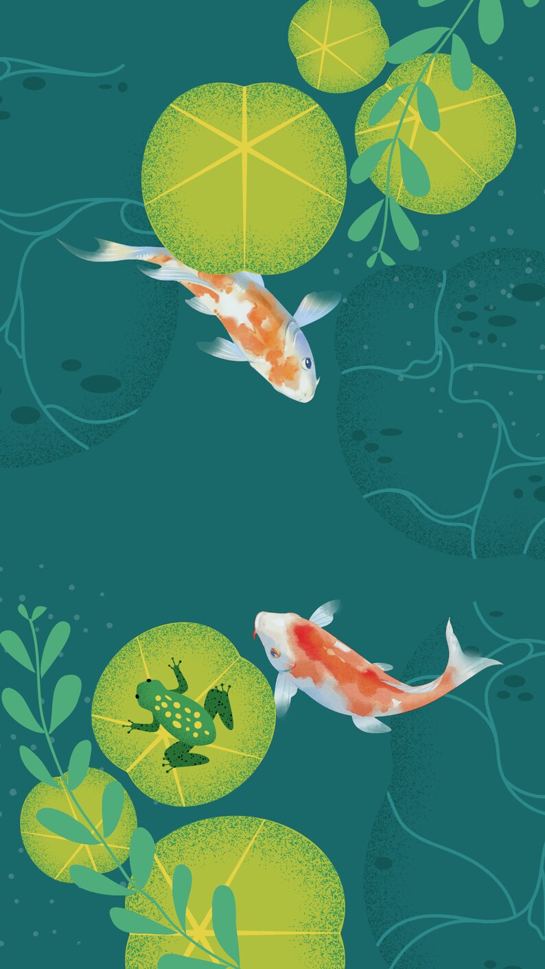 Phone Wallpapers Koi Fish Wallpaper Phone Background Koi Etsy