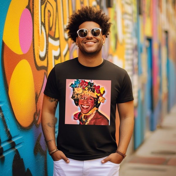Marsha P Johnson T-shirt, Gay History Tshirt, Trans Icon Shirt, Gift for Trans, Gift for Ally, Gift for LGBTQ, Gift Under 30, Gay Legend Tee