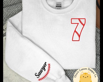 Custom Baseball Sweatshirt with Sleeve - Adult