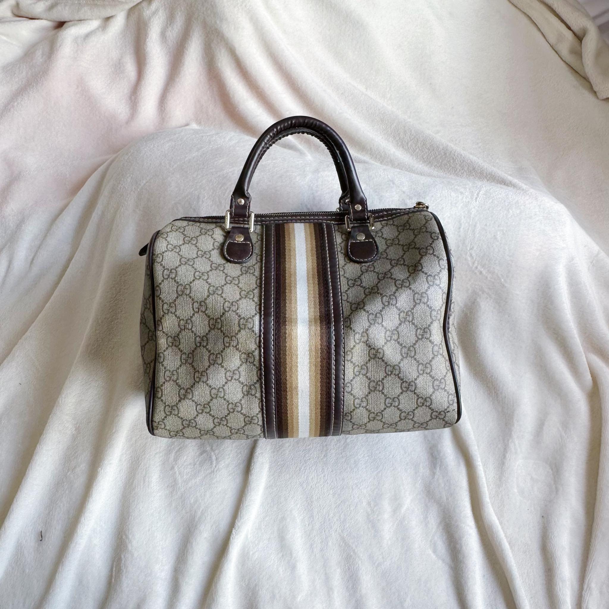 Vintage Black Gucci Monogram Boston Bag 