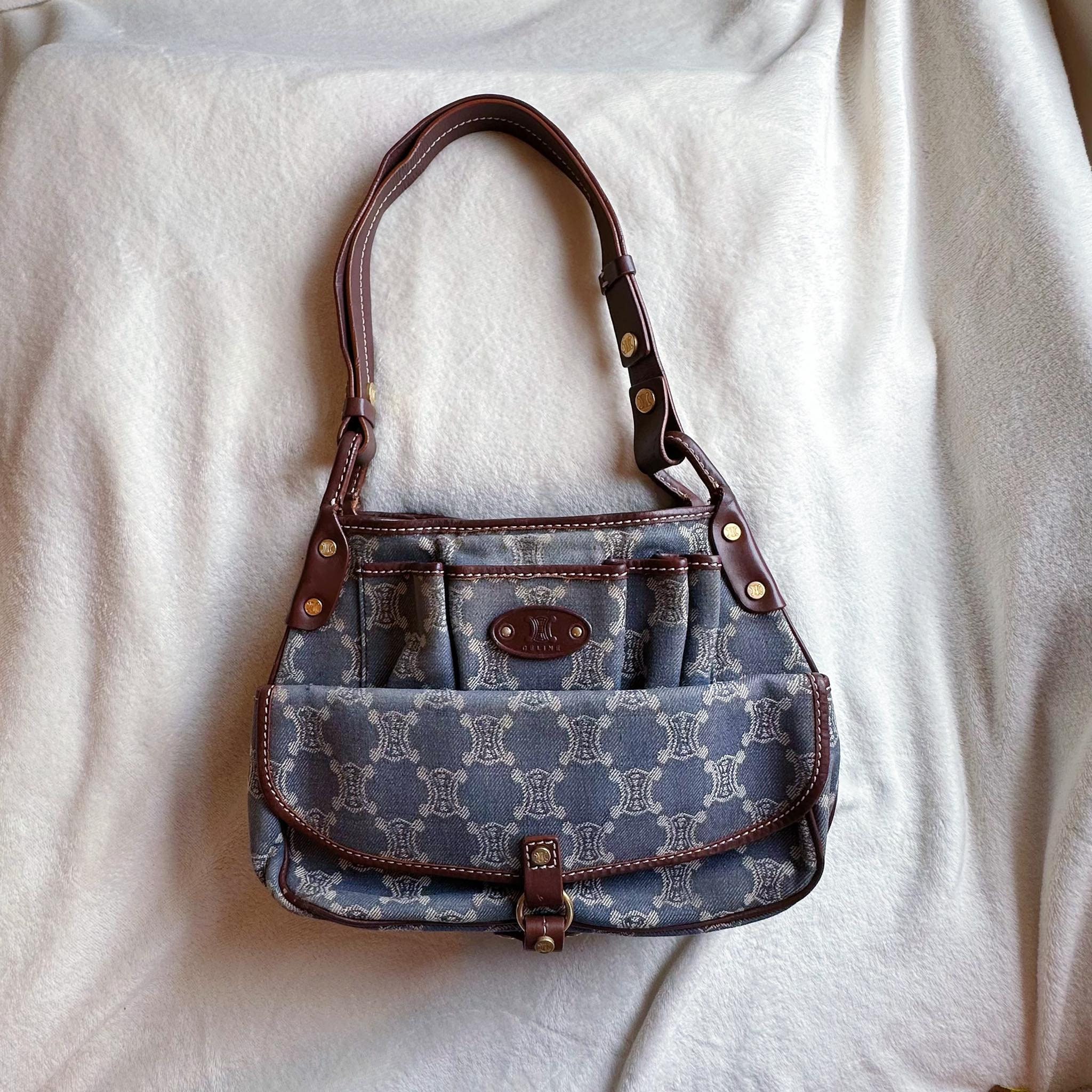 CELINE Paris macadam Denim Boogie bag Handbag Old CELINE Vintage 5s27n5