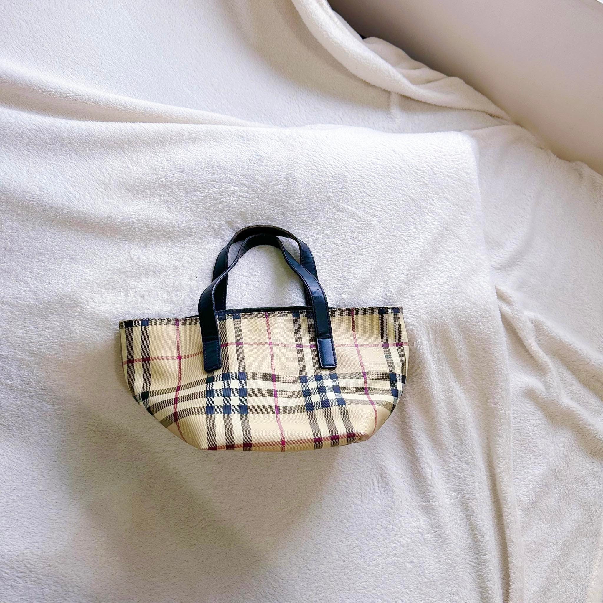Vintage Burberry Nova Check Handbag Small Bag Mini Bag 