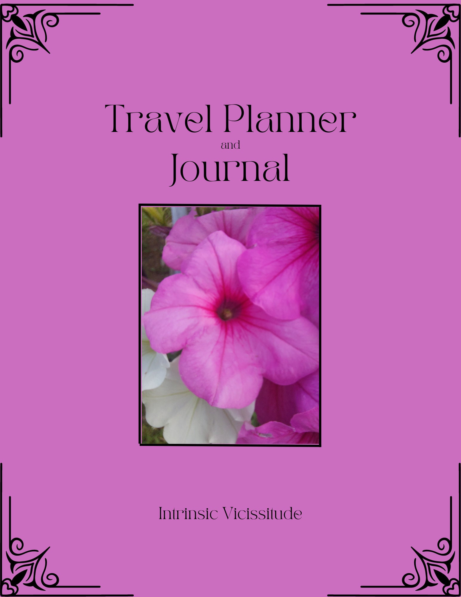 Printable Travel Planner and Journal With Lavender & Pink Petunia Cover