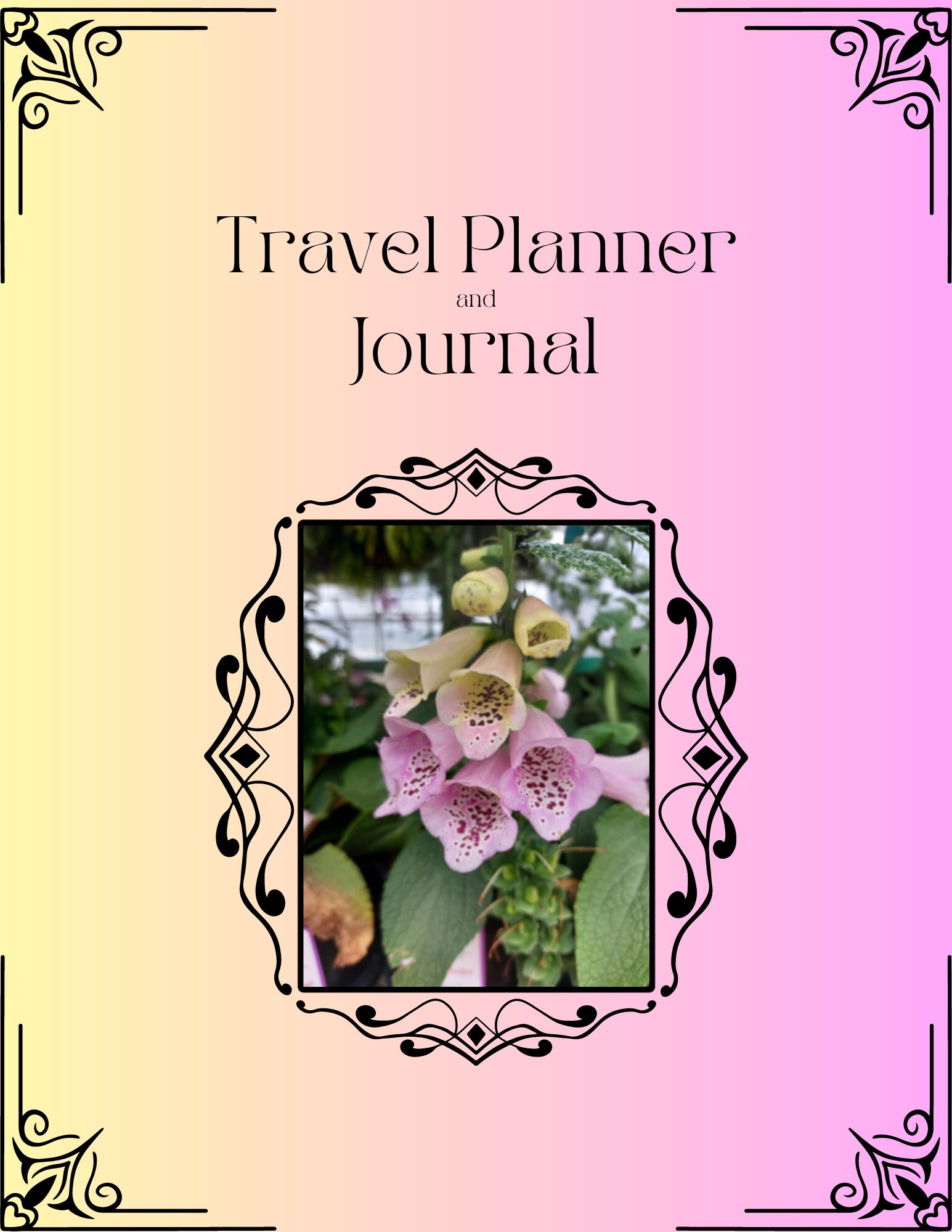 Printable Travel Planner and Journal With Gradient Purple/lavender