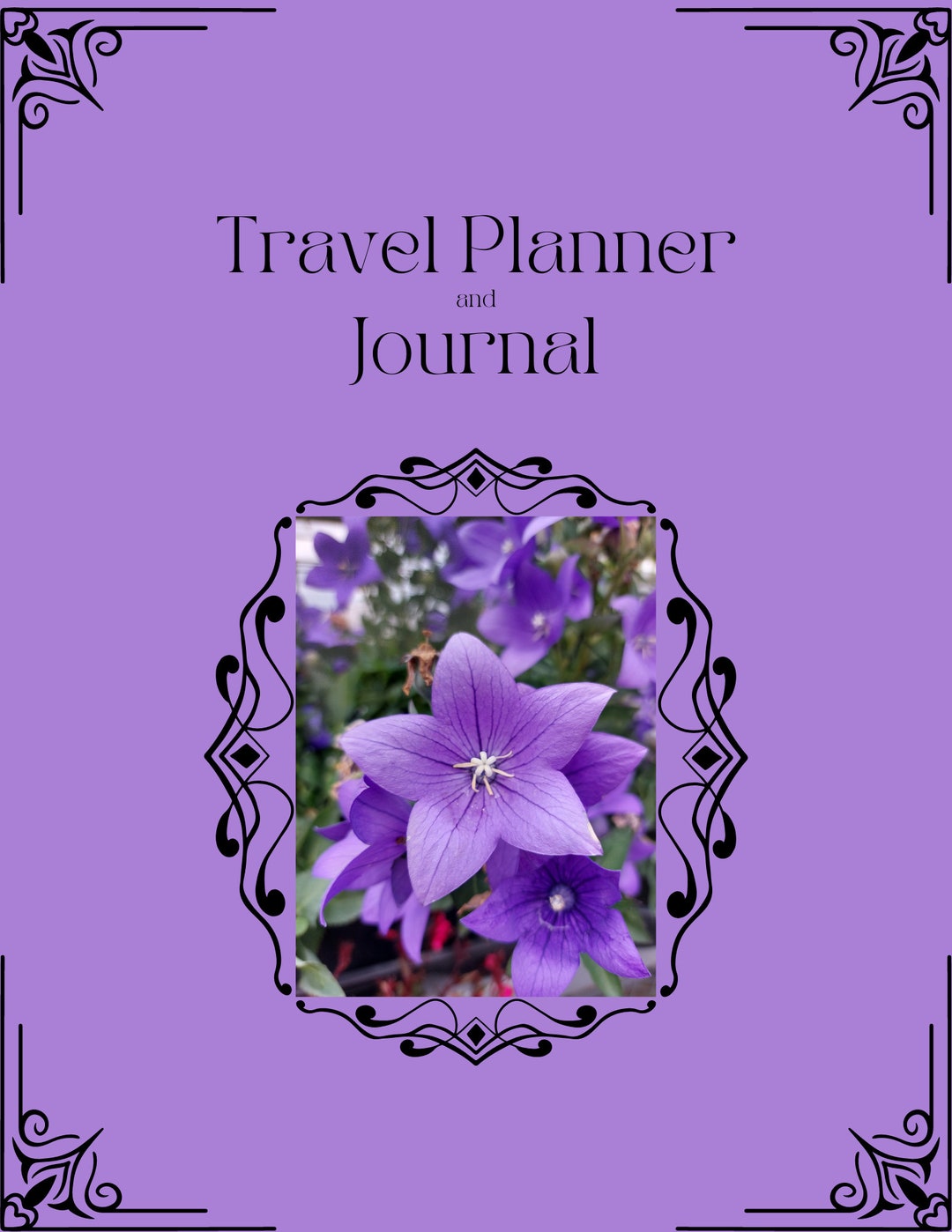 Printable Travel Planner and Journal With Gradient Purple/lavender