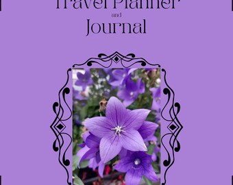 Printable Travel Planner and Journal with Gradient Purple/Lavender Floral Cover