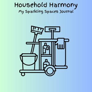 Printable Household Harmony: My Sparkling Spaces Journal with blue cover