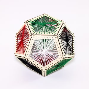 Zestaw modeli 3D do tworzenia sztuki sznurkowej, dwunastościan, święta geometria, kula