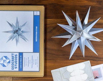 Moravian Star Model Kit [Silver]. Build size 10 inches (25 cm). Christmas Tree Topper. Decoration.