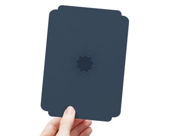 Conjunto de postales minimalistas de 9 estrellas con flores de grosella (15 piezas)