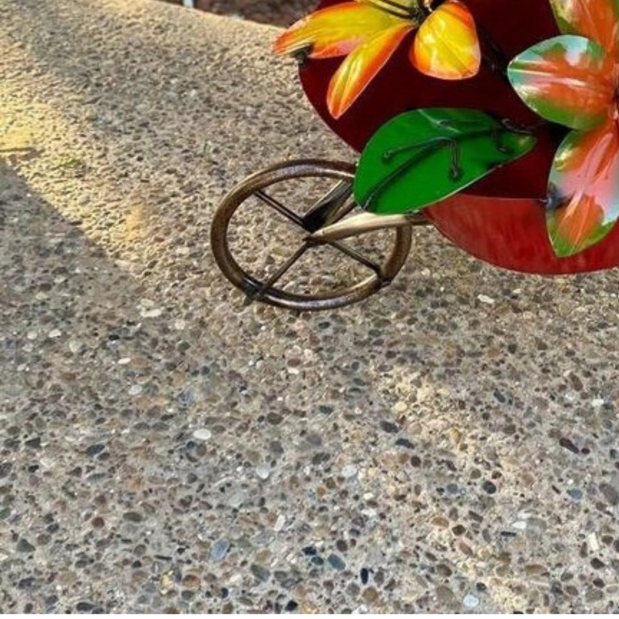 Metal Wheelbarrow Garden Art Sculpture Planter With Colorful Etsy