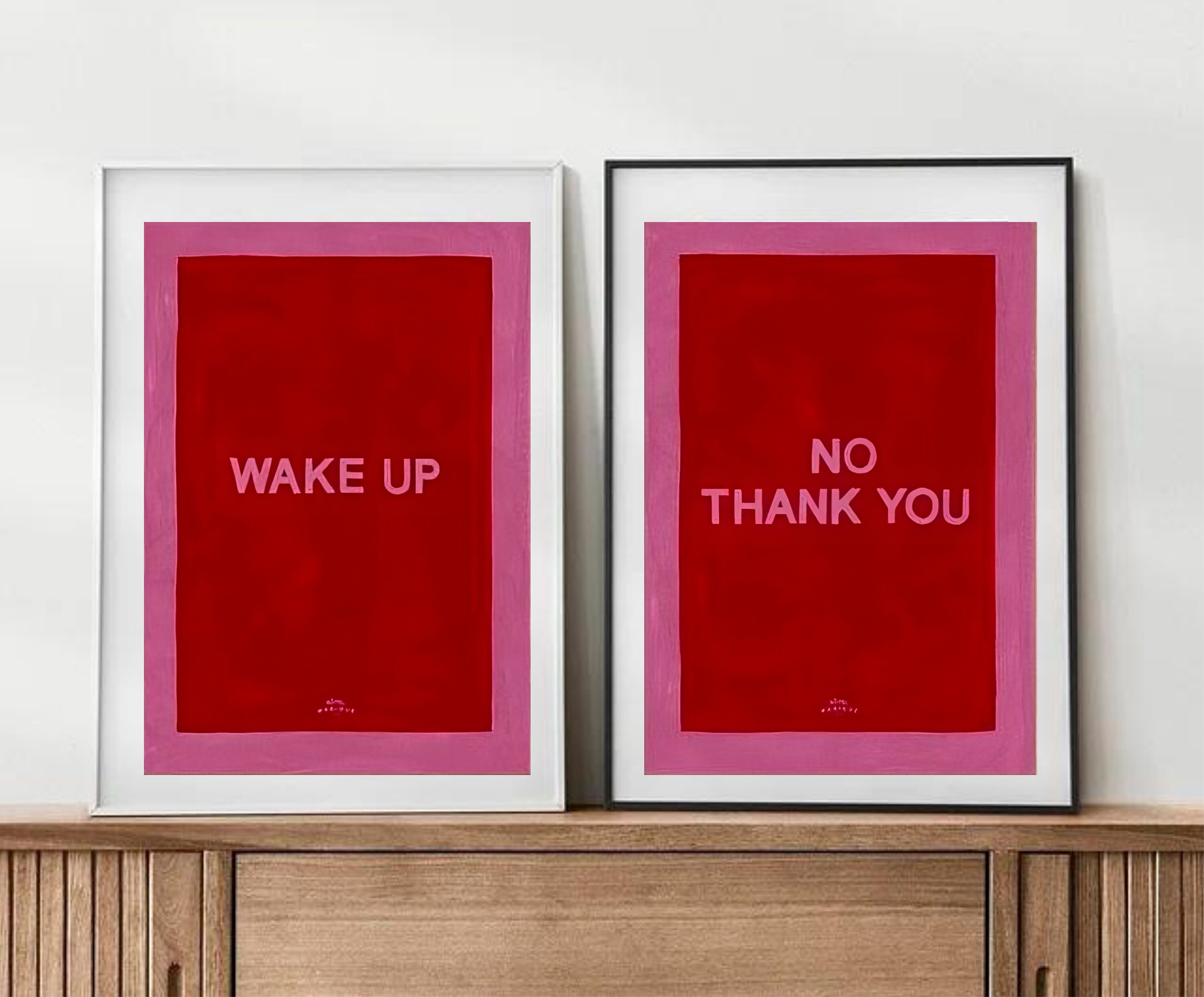 Set of 2 Red Aesthetic Prints, Red Aesthetic Wall Art Set of 2, Red