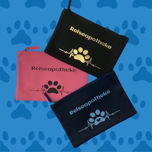 Reispotheke Tasche / Dokumententasche Reise / Geschenk für Tierliebhaber  / Personalisiert auf wünsch / Hunde Notfallbag / Hunde Apotheke