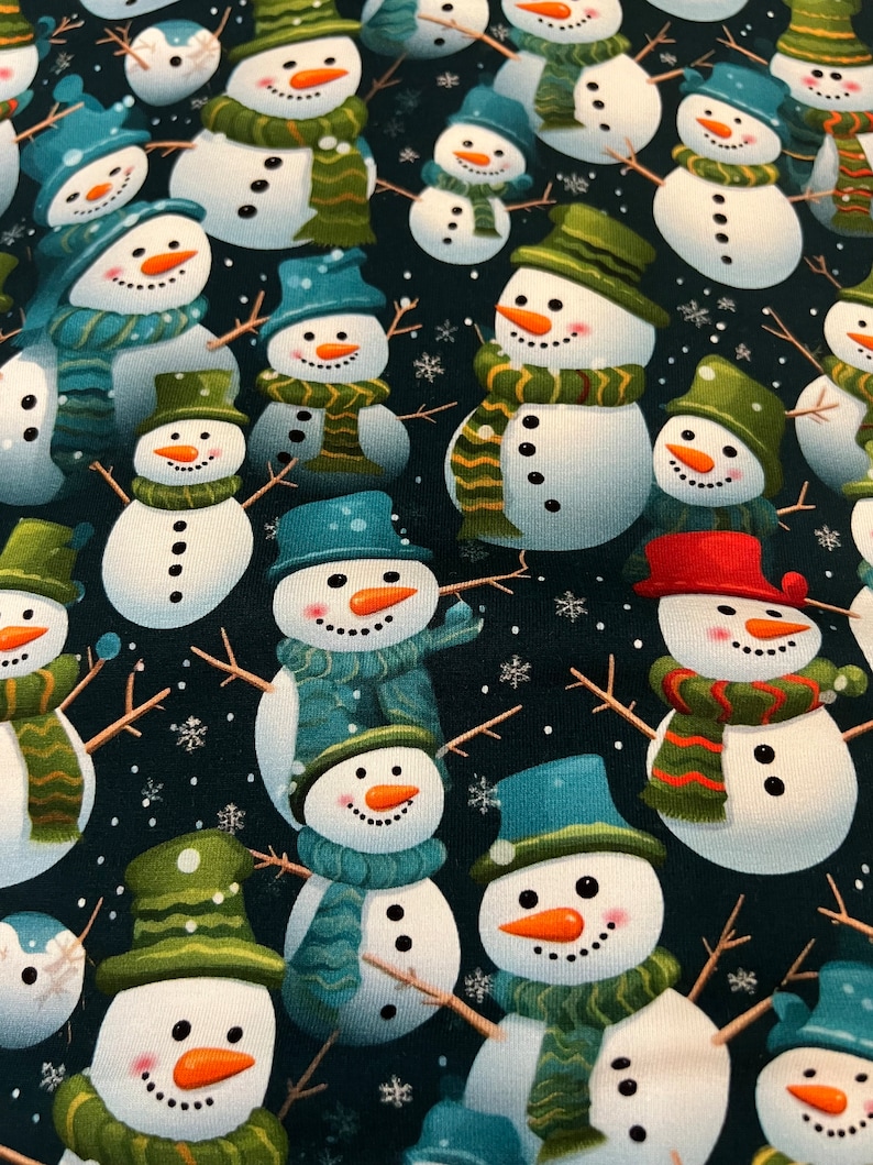 50 cm Jersey Digitaldruck Lustige Schneemänner mit Hut - Etsy.de