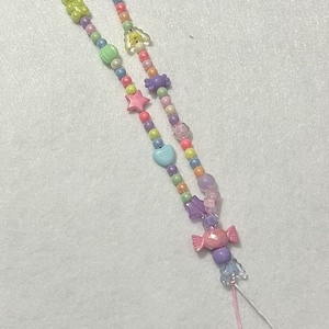 Unique cell phone chain cell phone jewelry cell phone bead necklace cell phone pendant handmade chain key chain candies gummy bears candy