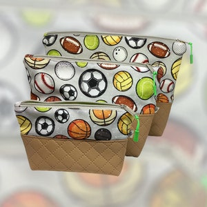 Sport Ball Jungen Design Kosmetiktasche Allzwecktasche Kulturtasche  Beauty Bag Elegant  Handmade Geschenkidee Valentinstag