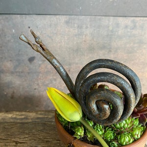 Garden decoration rust snail outdoor - balcony - country house - gift - forged with ground spike - garden stake - snail &quot;Cosy&quot;