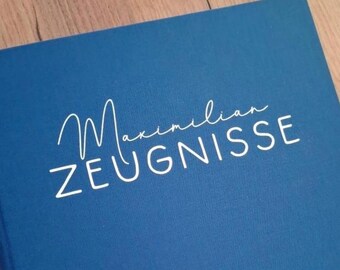 Certificate folder in linen look with first name, article no.: M7S814