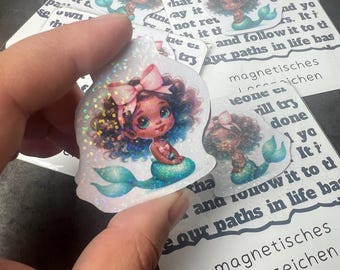 Magnetic bookmark, bookmark, booktok, reading, reading aloud, school enrollment - Mermaid brunette, Item No.: ML-020