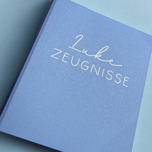 Zeugnismappe in Leinenoptik mit Vornamen, Artikelnr.: M7S814