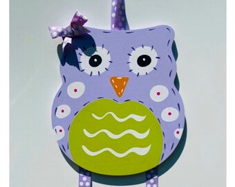 Purple Owl Bow Holder, Purple Owl Bow Holder, Purple Bow Holder, Animal Bow Holder, Purple girl room decor, Purple bow storage