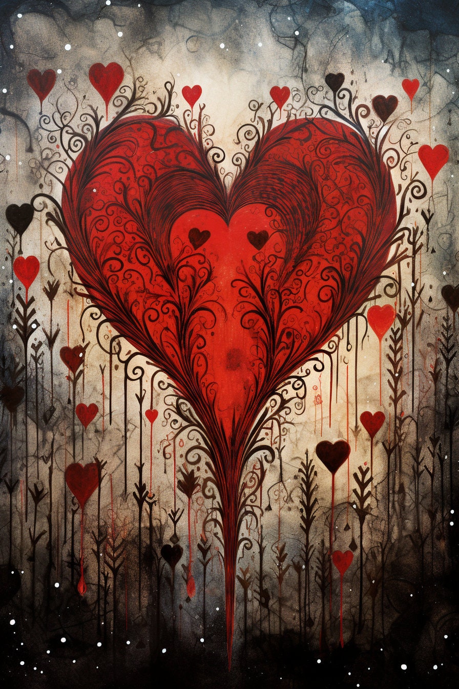 4 Gothic Valentine's Digital Images! Etsy