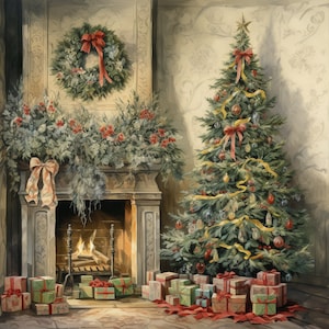 Accogliente Natale Vittoriano! 4 Immagini Digitali