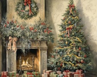 Cozy Victorian Christmas! 4 Digital Images