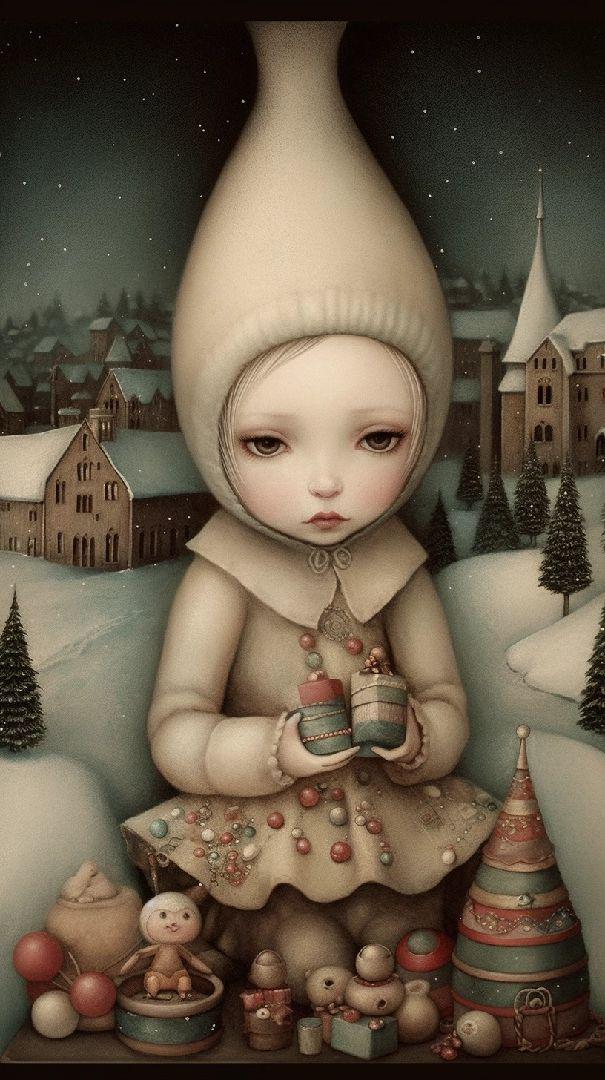 5 NICOLETTA CECCOLI Style Christmas Girls, Digital Images, Wall
