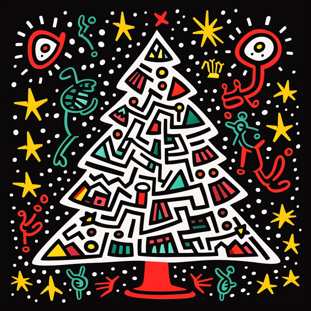 4 Keith Haring Inspired Digital Christmas Images - Etsy 4 Keith Haring Inspired Digital Christmas Images - Etsy