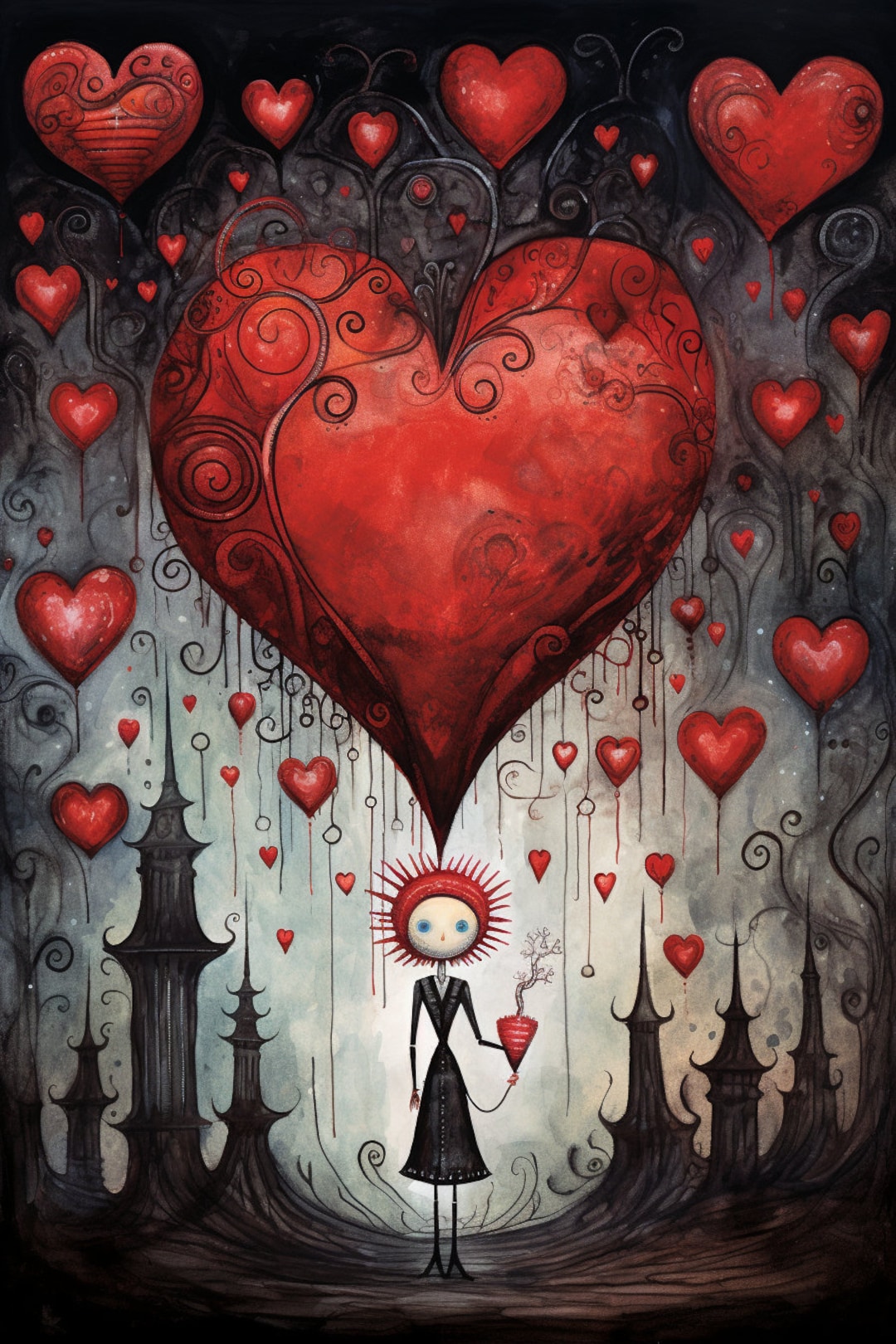 4 Gothic Valentine’s Digital Images - Etsy