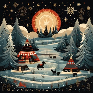 4 Imagens Digitais de Natal Inspiradas em Nativos Americanos
