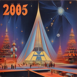 1950s Style Futuristic Christmas Digital Images