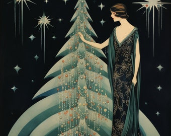 4 Art Deco Inspired Christmas Digital Images!