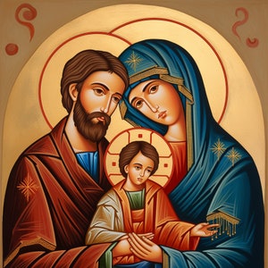 4 immagini digitali dell'icona della Sacra Famiglia!