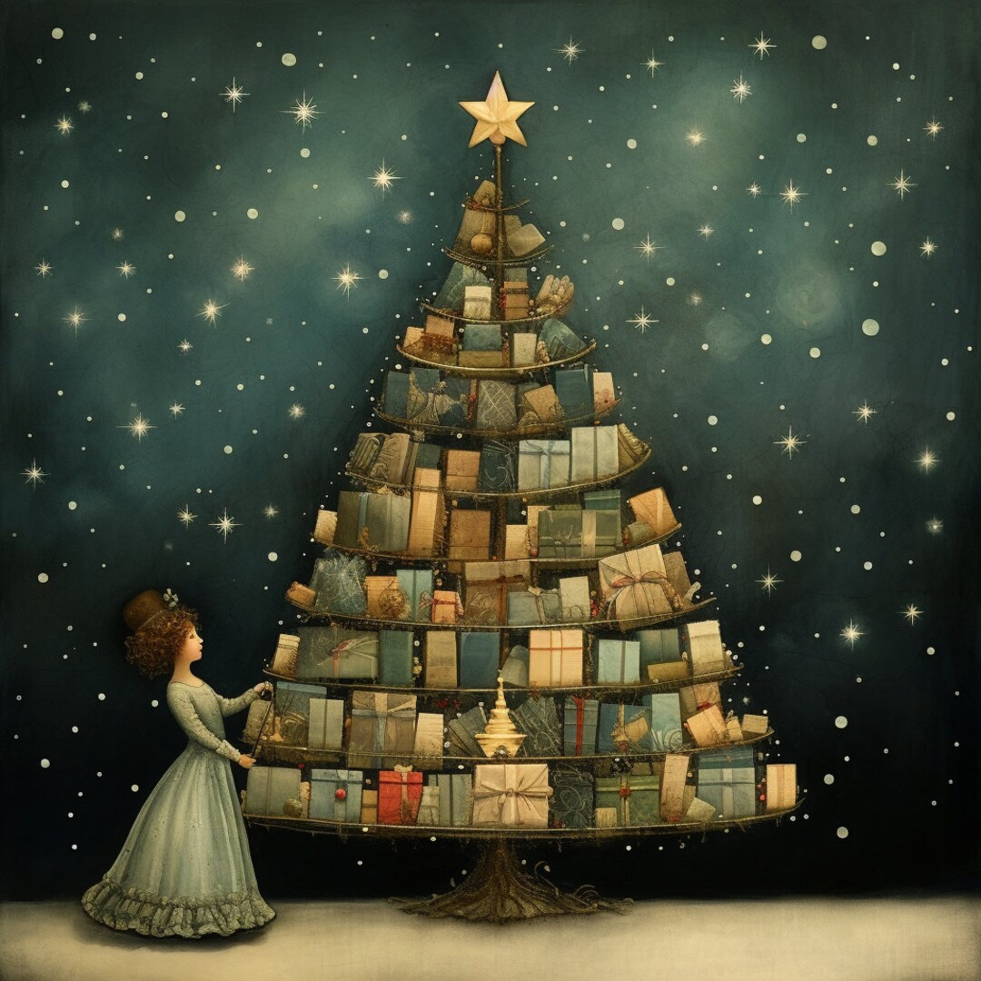 4-whimsical-unique-christmas-trees-digital-images-etsy