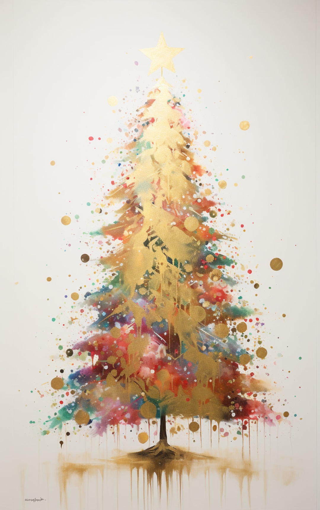 油彩画　Xmas tree 油彩画 Xmas tree 油彩画Xmas tree