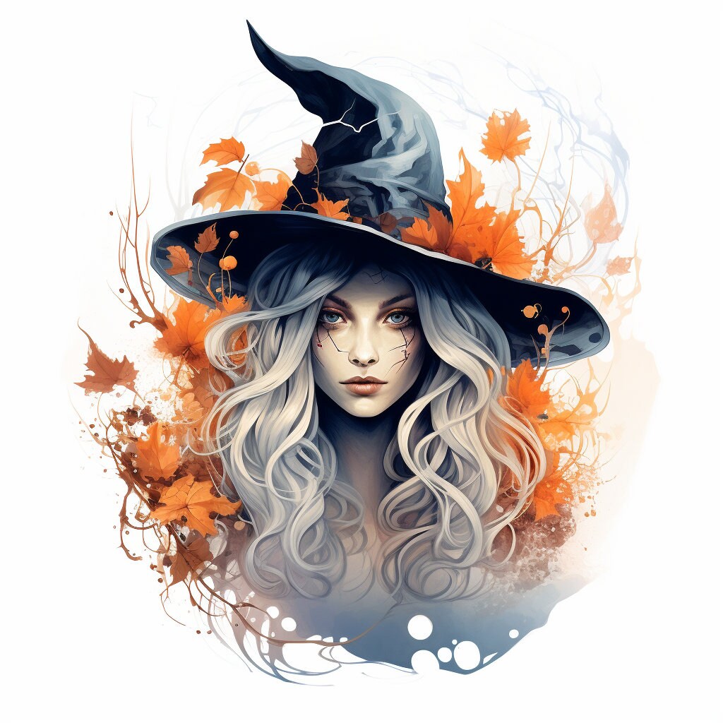 4 Sexy Scary Halloween Witches - Digital Images