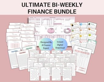 Ultimate Budget Planner, Biweekly Budget Planner Google Sheets and A6 Savings Challenge Bundle, Savings Challenge Printable Finance