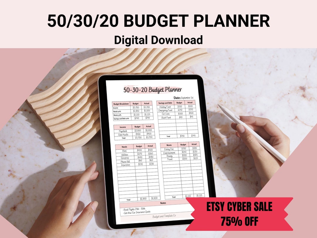 503020 Budget for iPad and Tablet, Budget Spreadsheet PDF Use 50 30 20 Budget Planner as