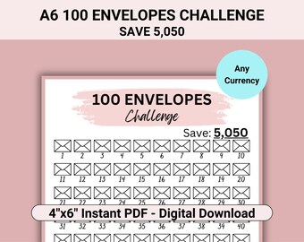 Enveloppes D'économie 100 Jours - Planificateur Budget Pour économiser 5050 $ - Liant Inclus, Suivi Des Progrès - 2