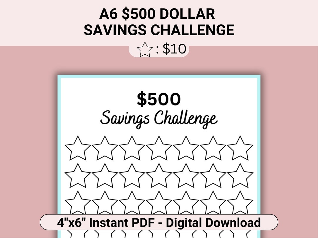 10 Dollar Savings Challenge Printable Ten Dollar Challenge - Etsy